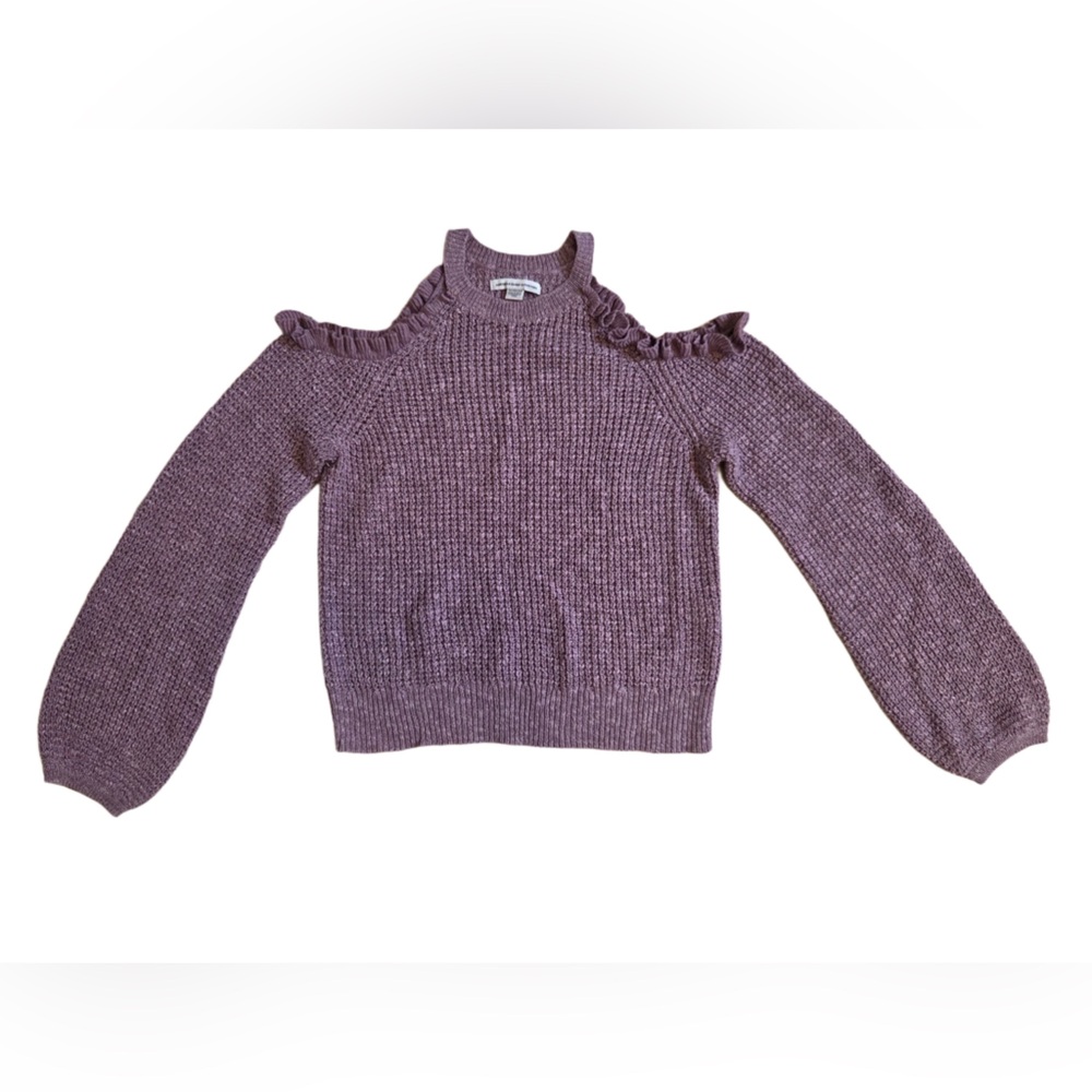 American Eagle Outfitters Lavender Cold Shoulders  Knit Sweater